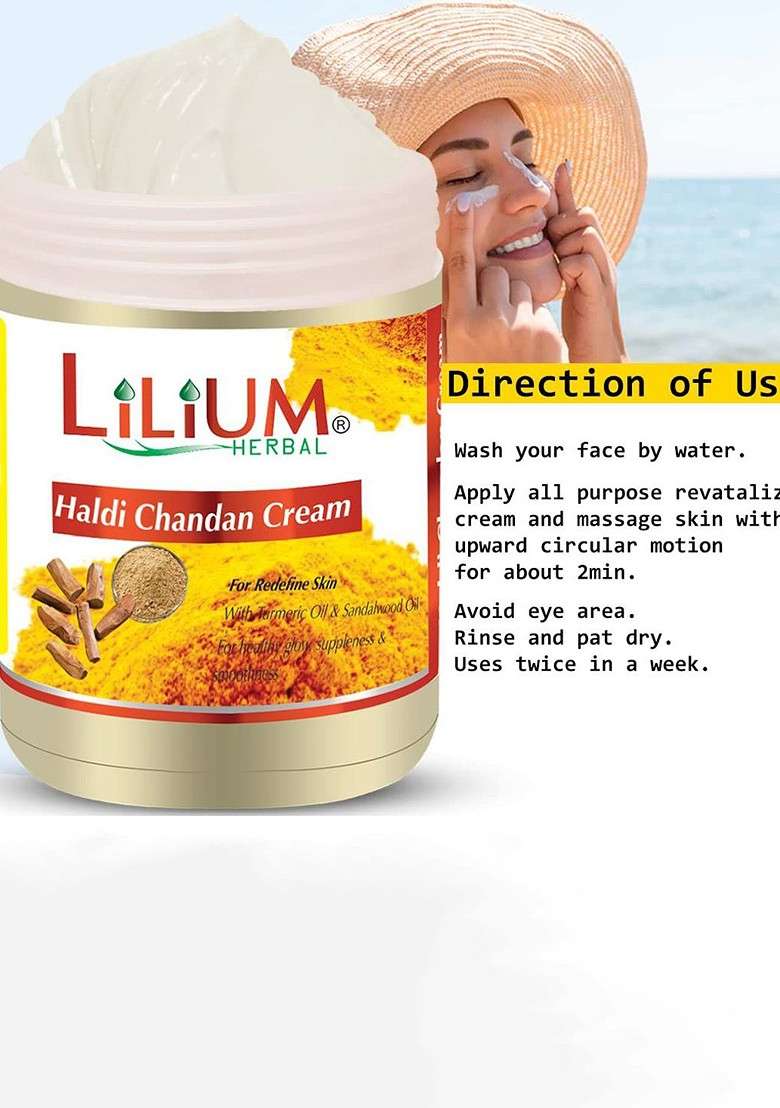Lilium Haldi Chandan Herbal Skin Nourishing Massage Cream 500 Ml - Indya