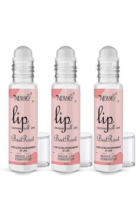 Newsio Set Of 3 Roll On Lip Serum For Ultra Nourishment 10 Ml Each Beetroot