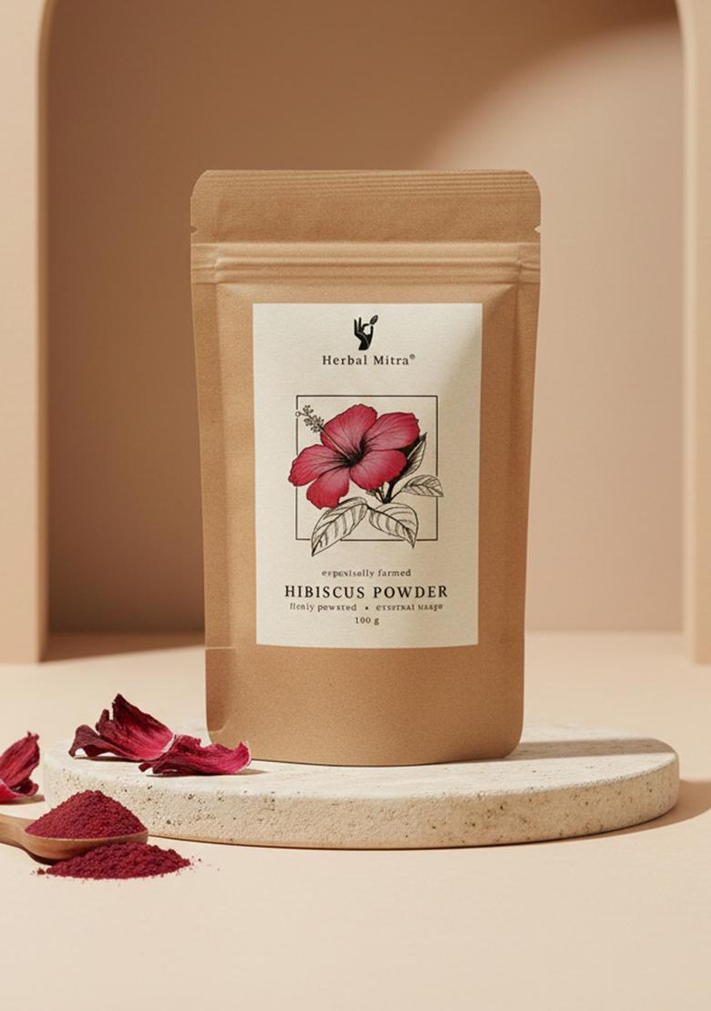 Herbal Mitra Hibiscus Flower Powder For Face Pack Hair Mask 100 G