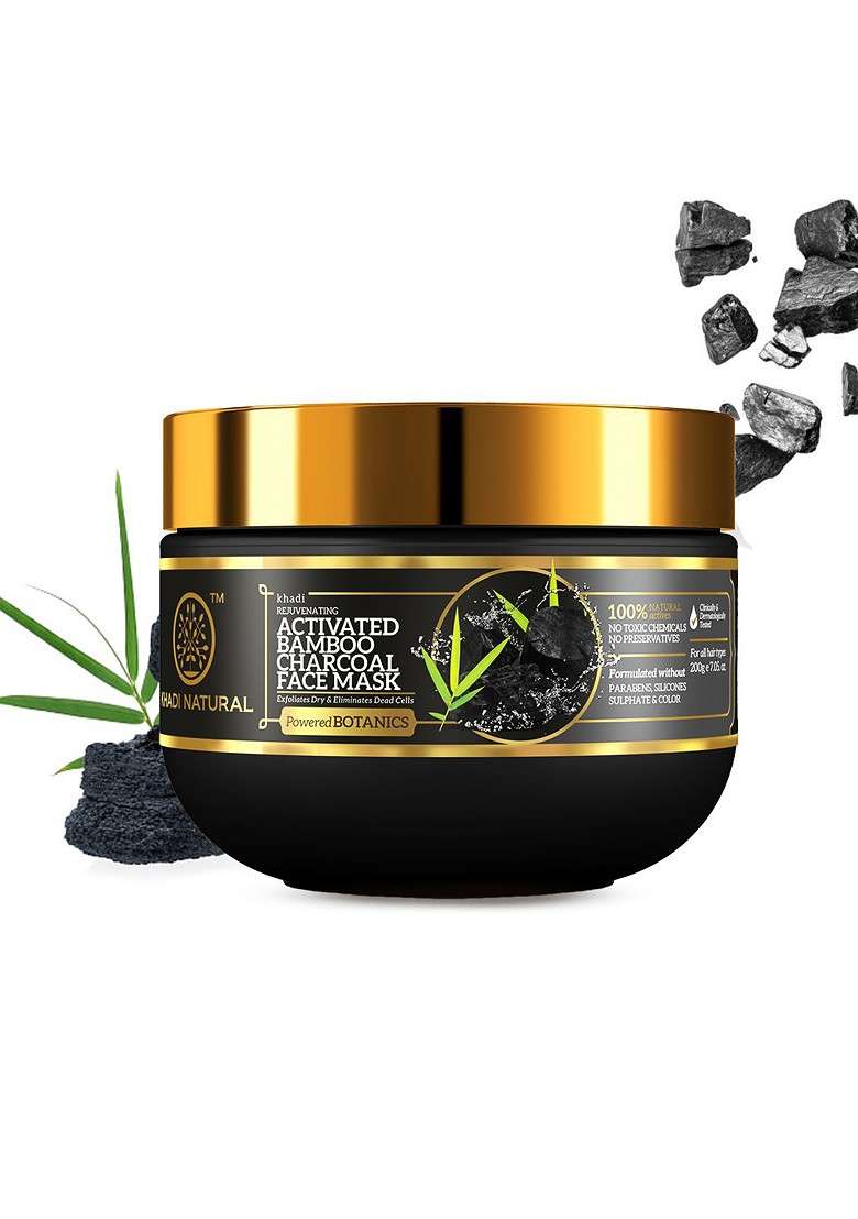 Khadi Natural Powered Botanics Bamboo Charcoal Mask 200G - Indya