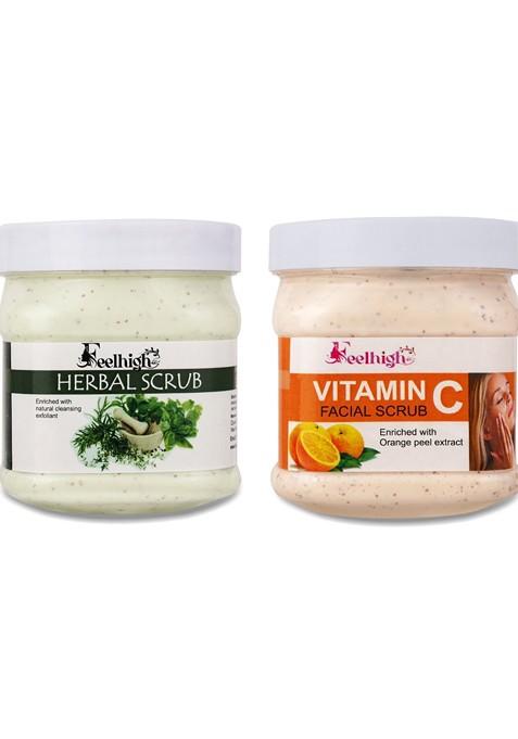 Feelhigh Set Of 2 Herbal Vitamin C Face Scrubs 500 Ml Each