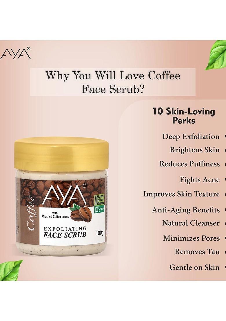 Aya Set Of Coffee Papaya Exfoliating Face Scrubs 100 Ml Each