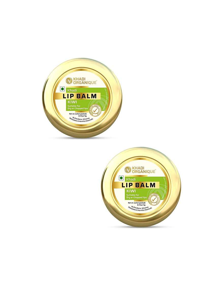 Khadi Organique Set Of 2 Kiwi Lip Balm With Aloe Vera Shea Butter 5G Each - Indya