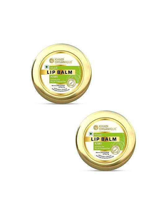 Khadi Organique Set Of 2 Kiwi Lip Balm With Aloe Vera Shea Butter 5G Each