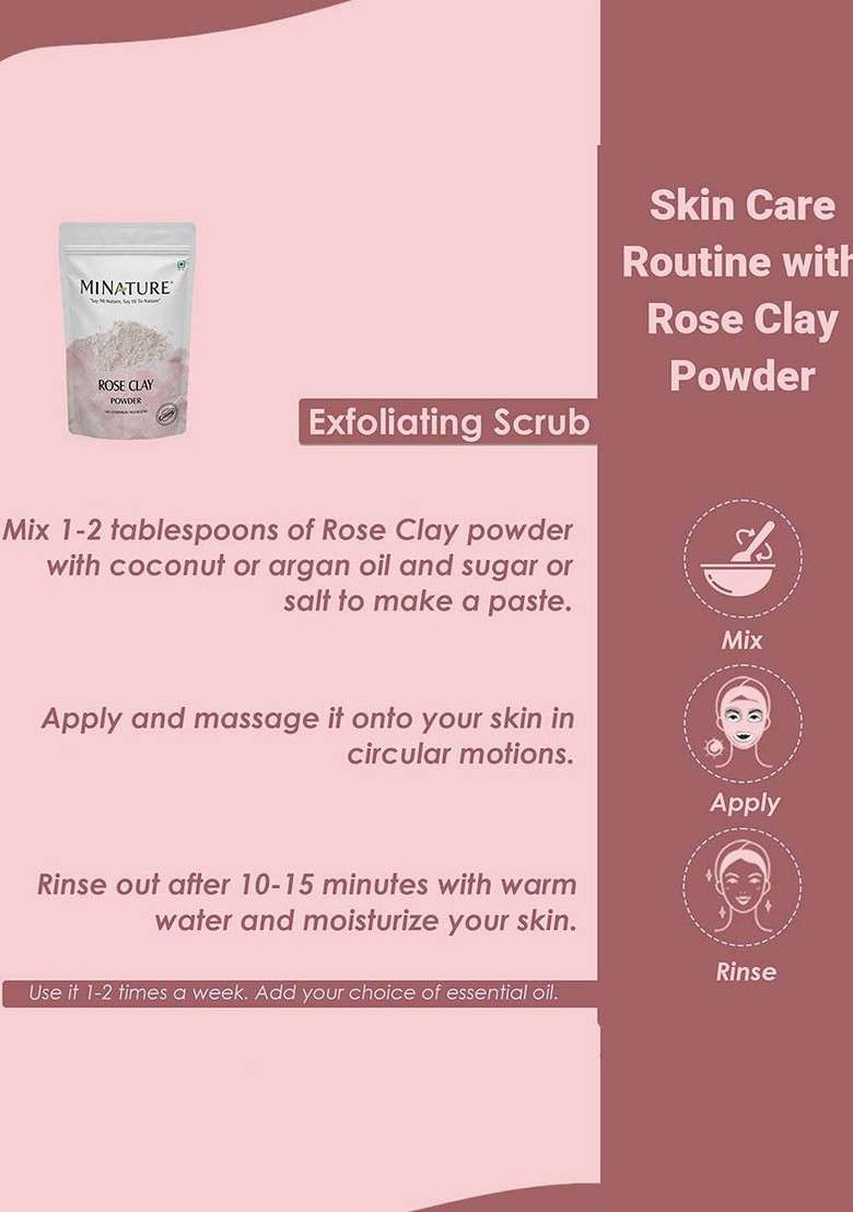 Minature Rose Clay Powder 100G - Indya