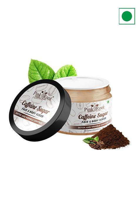 Pink Root Caffeine Sugar Face Body Scrub For Detox Wrinkle Control 100G