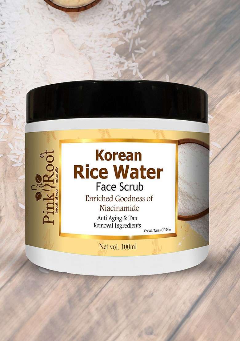 Pink Root Rice Water Scrub To Strengthen Skin Barrier 100 G - Indya