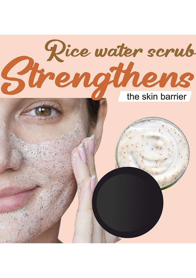 Pink Root Rice Water Scrub To Strengthen Skin Barrier 100 G - Indya