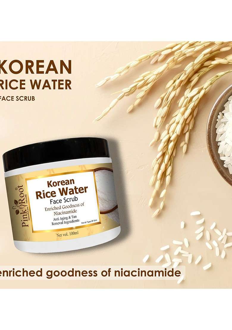Pink Root Rice Water Scrub To Strengthen Skin Barrier 100 G - Indya