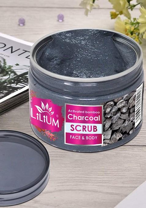Lilium Activated Bamboo Charcoal Face Body Scrub With Sweet Almond Oil 250 G