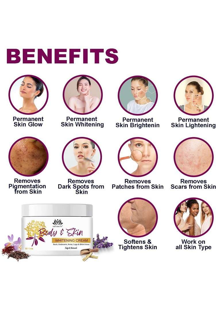 Intimify Body Skin Whitening Cream For Softening Moisturizing Lightening 50G - Indya