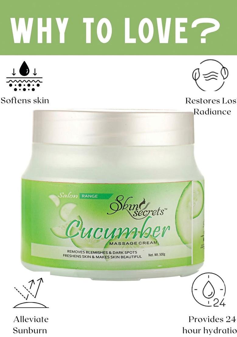 Skin Secrets Cruelty Free Cucumber Massage Cream To Remove Blemishes Dark Spots 500 G