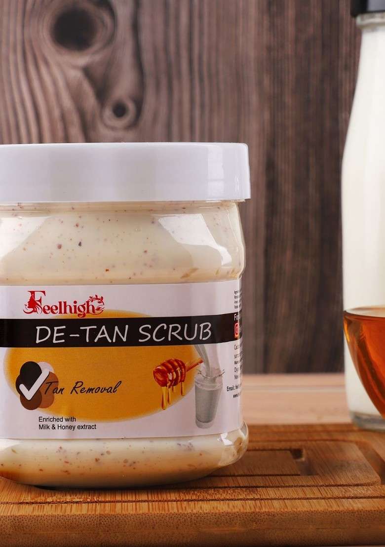 Feelhigh De Tan Face Scrub With Milk Honey Extract 500 Ml - Indya