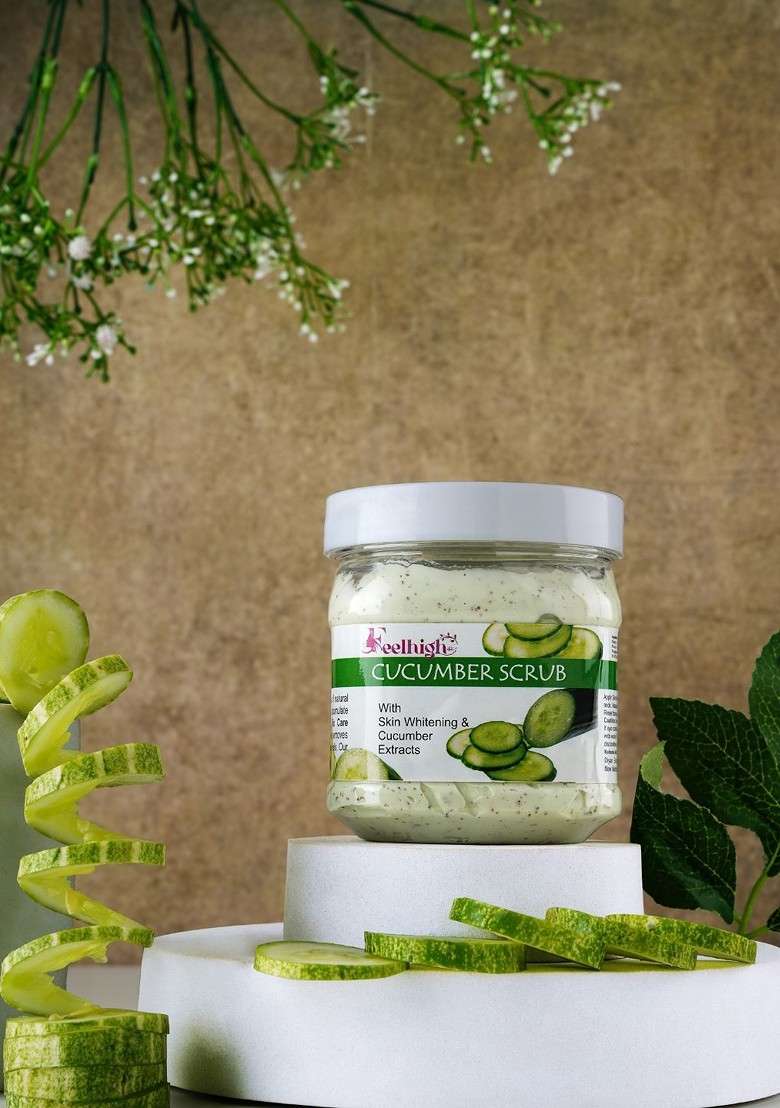 Feelhigh Cucumber Face Body Scrub Enriched With Skin Whitening 500 Ml - Indya