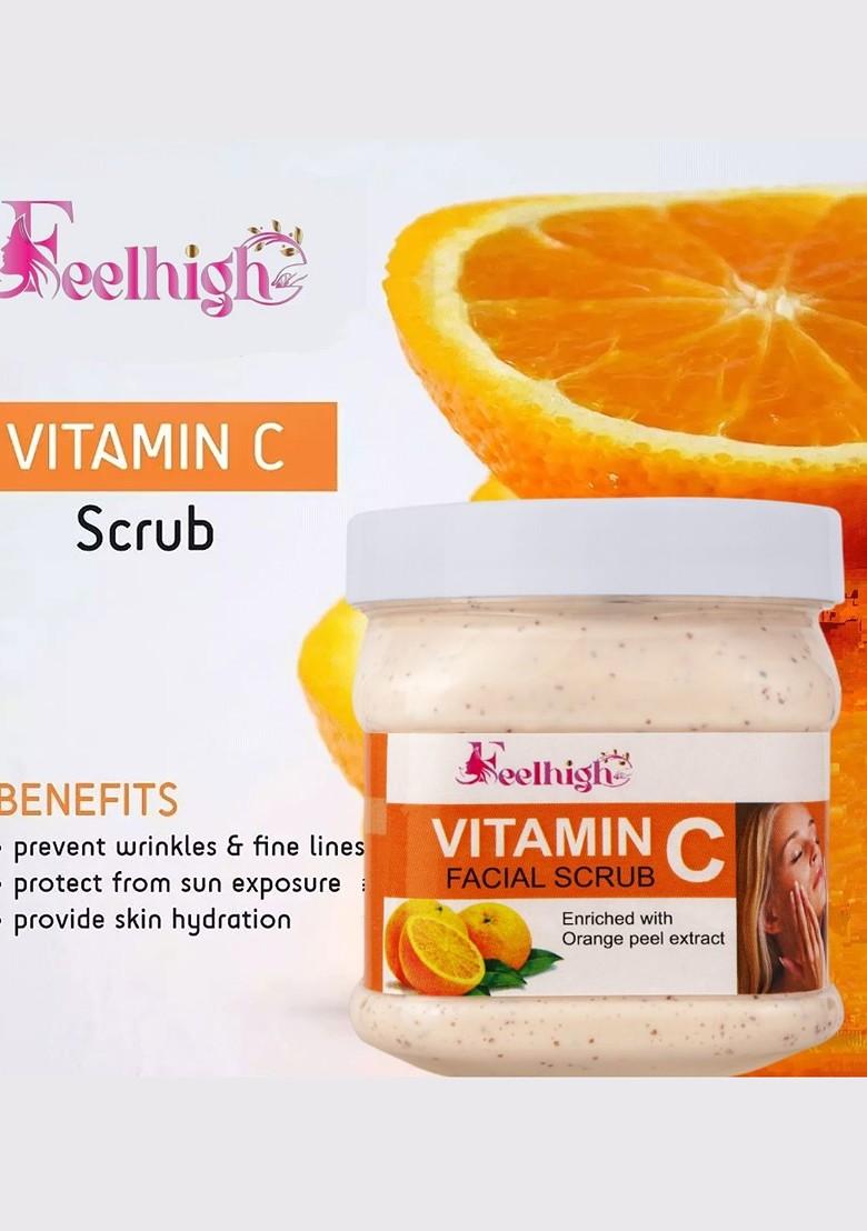Feelhigh Orange Peel Extract Vitamin C Face Body Scrub 500 Ml