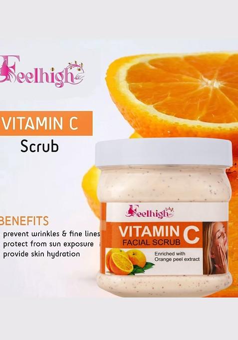 Feelhigh Orange Peel Extract Vitamin C Face Body Scrub 500 Ml
