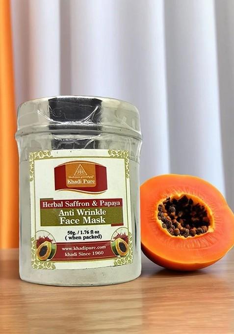 Khadi Pure Set Of 2 Herbal Saffron Papaya Anti Wrinkle Face Pack 50 G Each