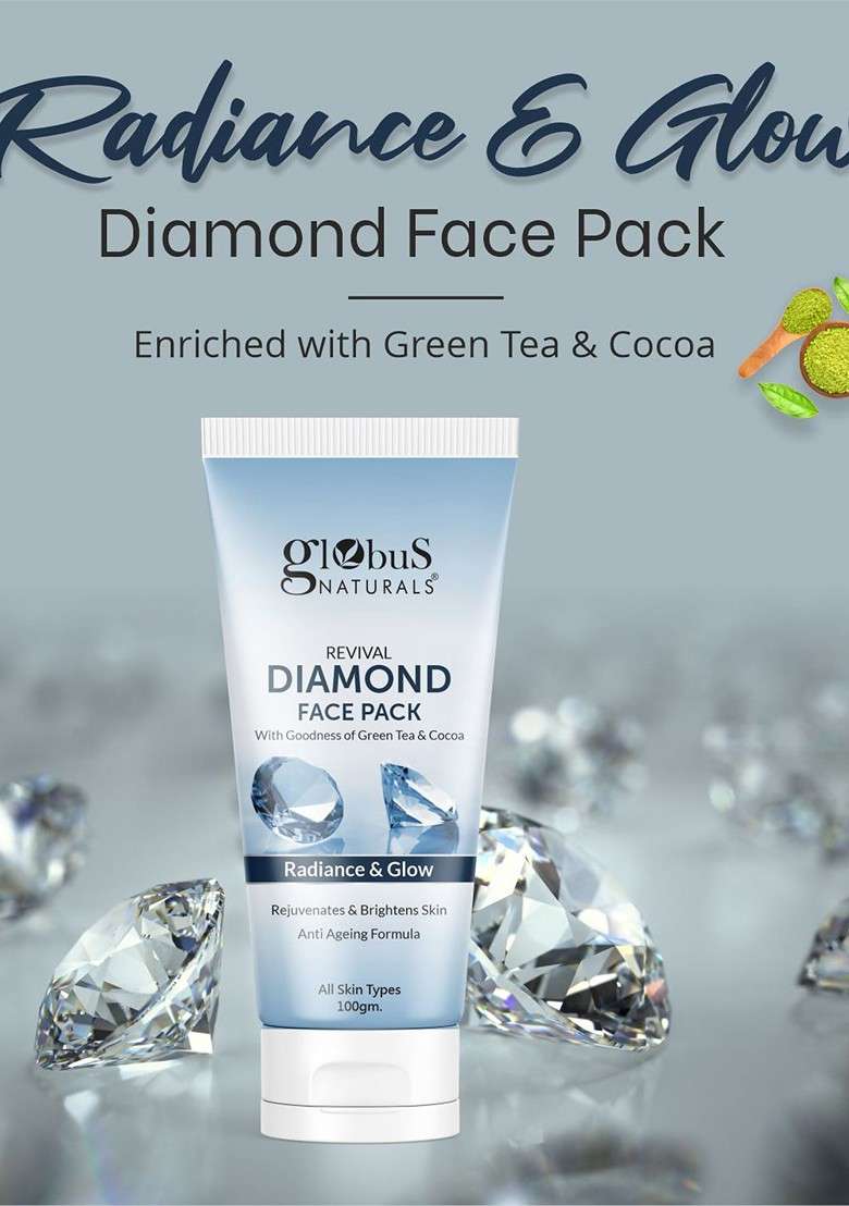 Globus Naturals Shine Boosting Diamond Face Care Combo Wash Pack - Indya