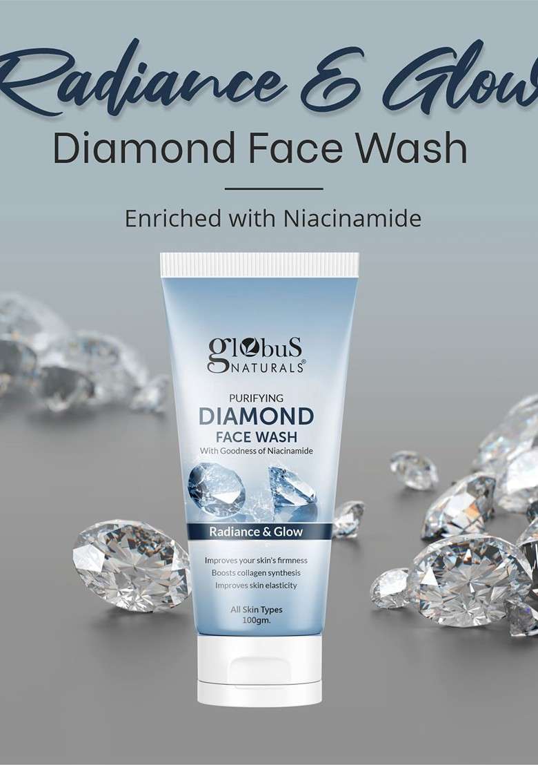 Globus Naturals Shine Boosting Diamond Face Care Combo Wash Pack - Indya