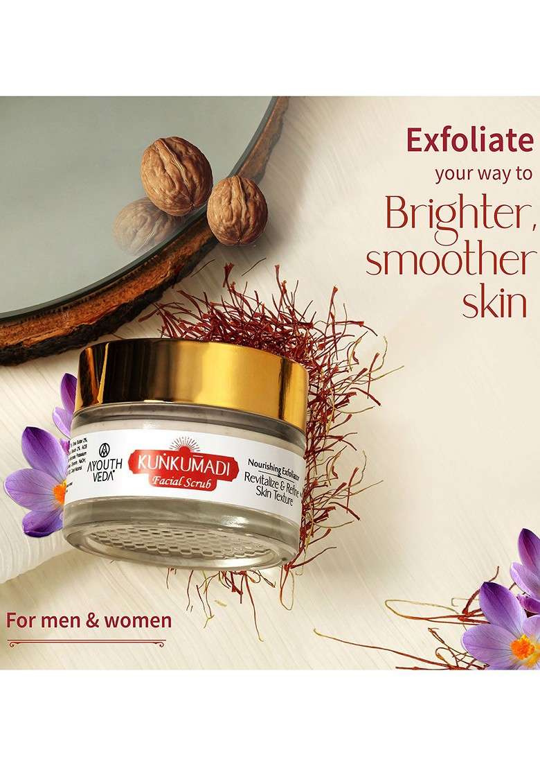 Ayouthveda Cleansing Kunkumadi Face Scrub For Radiant Spot Free Skin 50Gm - Indya