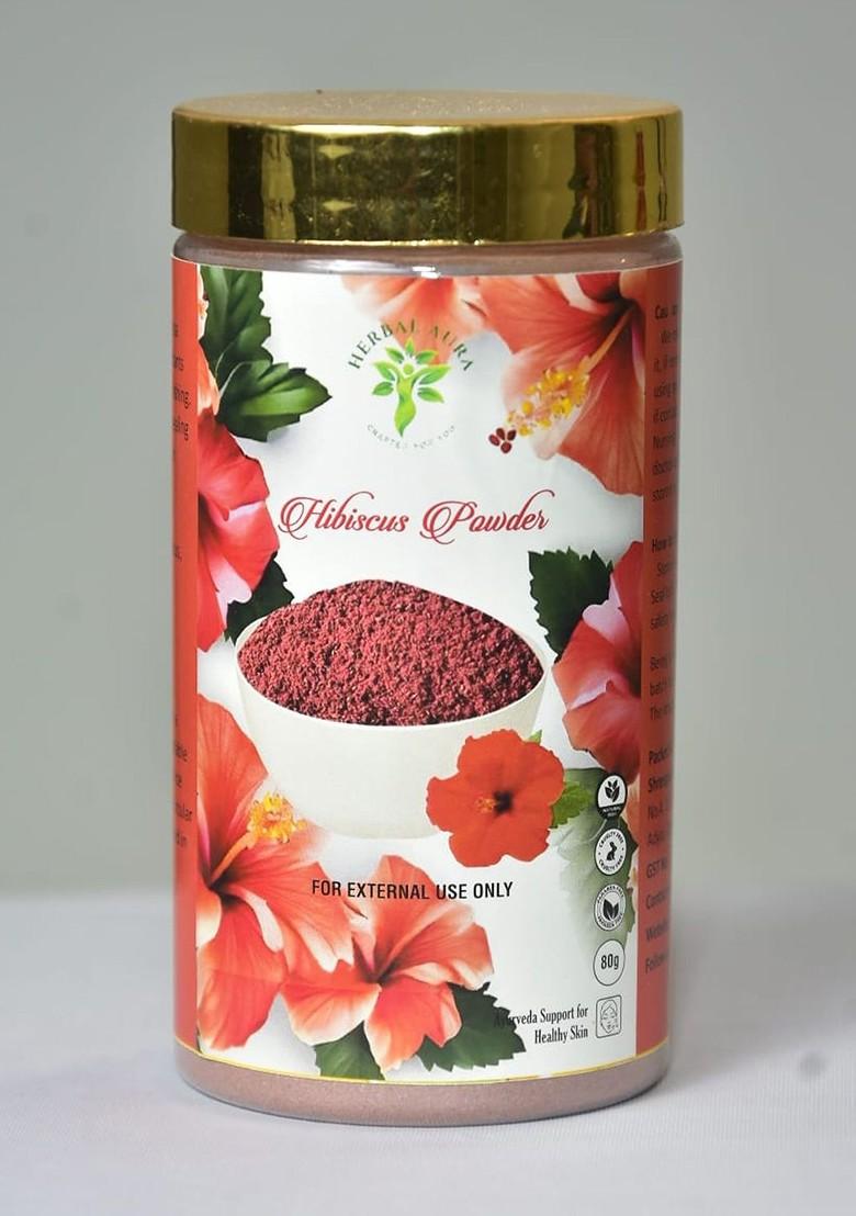 Herbalaura Hibiscus Powder Face Pack For Skin Hair 80 G