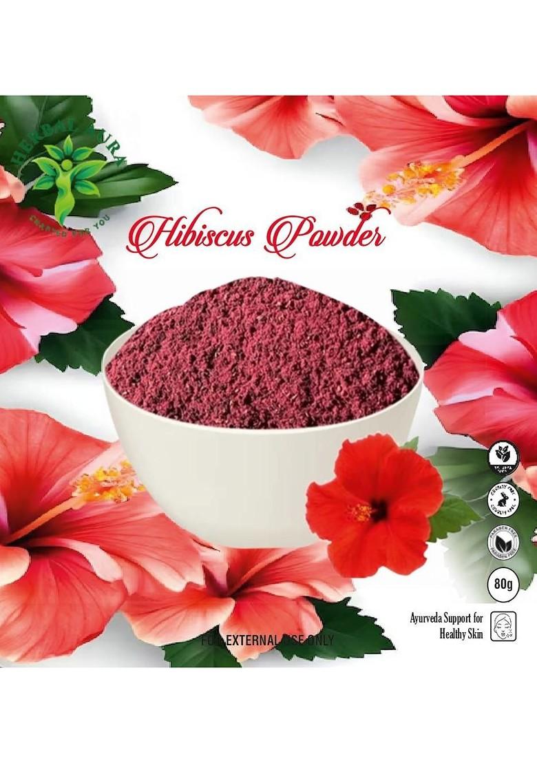 Herbalaura Hibiscus Powder Face Pack For Skin Hair 80 G