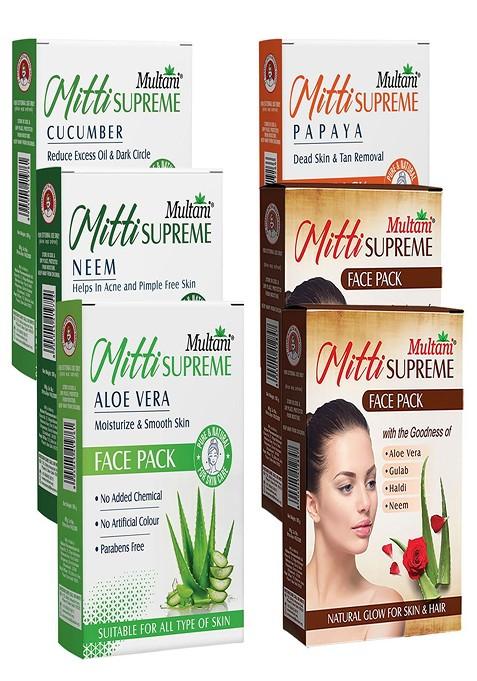 Multani Pack Of 6 Face Packs 100Gm Each