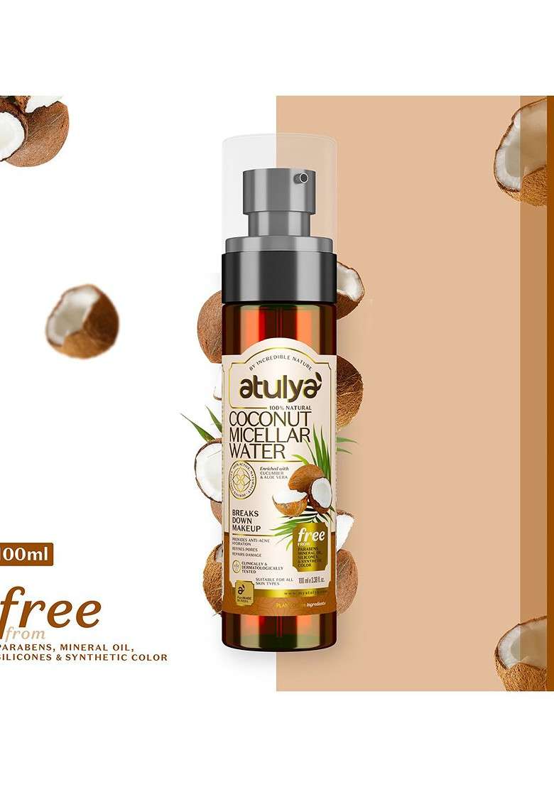 Atulya Natural Coconut Micellar Water Remove Dirt Impurities 100Ml - Indya