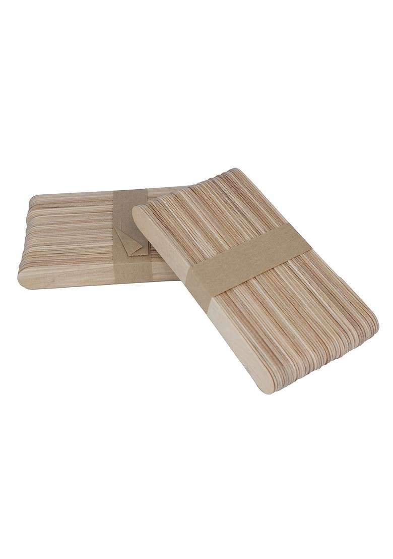 Biosoft 100 Pcs Disposable Wooden Spatula For Waxing - Indya