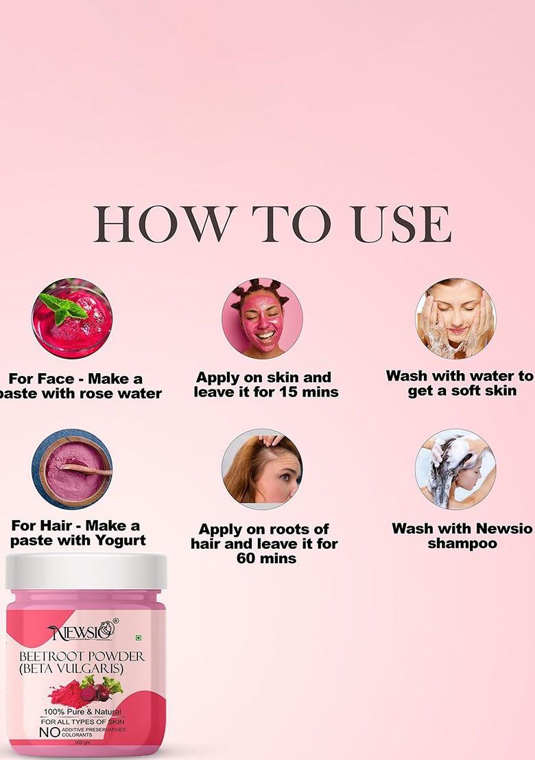 Newsio 100 Pure Natural Beetroot Powder For Skin Hair Care G Each