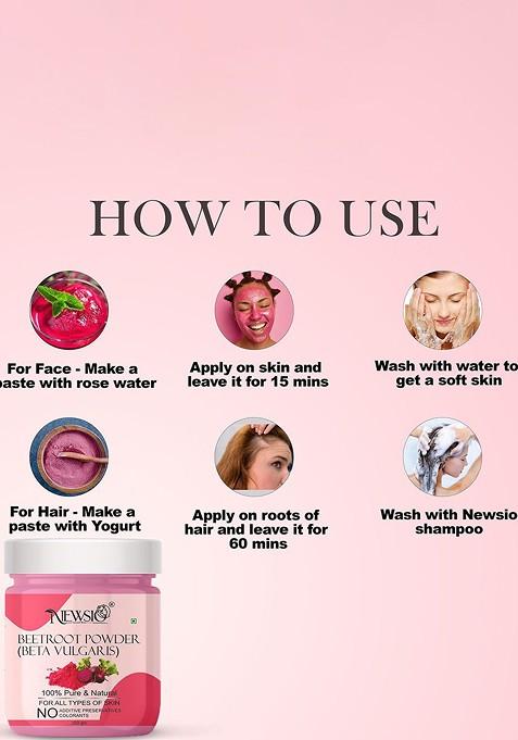 Newsio 100 Pure Natural Beetroot Powder For Skin Hair Care G Each