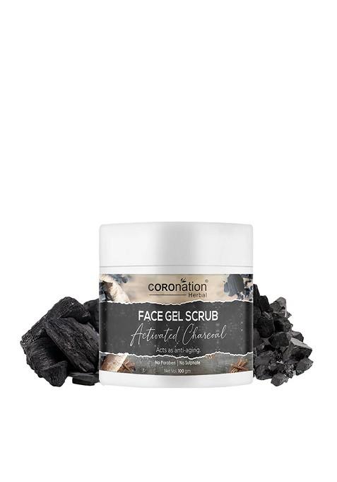 Coronation Herbal Activated Charcoal Face Gel Scrub 100Gm