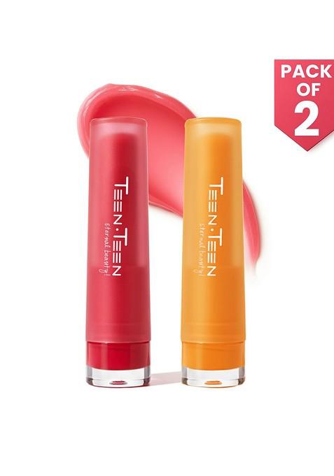 Teen Cosmetics Set Of 2 Strawberry Orange Long Lasting Lip Balm 4 G Each