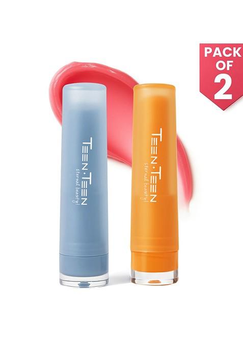 Teen Cosmetics Set Of 2 Blue Berry Orange Long Lasting Lip Balm 4 G Each