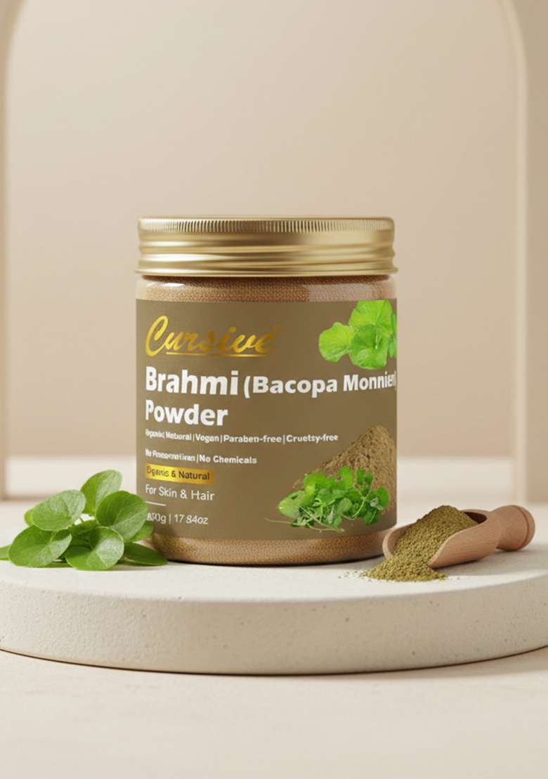 Cursive Brahmi Powder With Vitamin C For Skin Hair 500 G - Indya