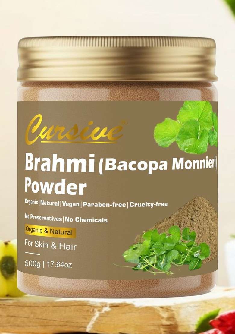 Cursive Brahmi Powder With Vitamin C For Skin Hair 500 G - Indya