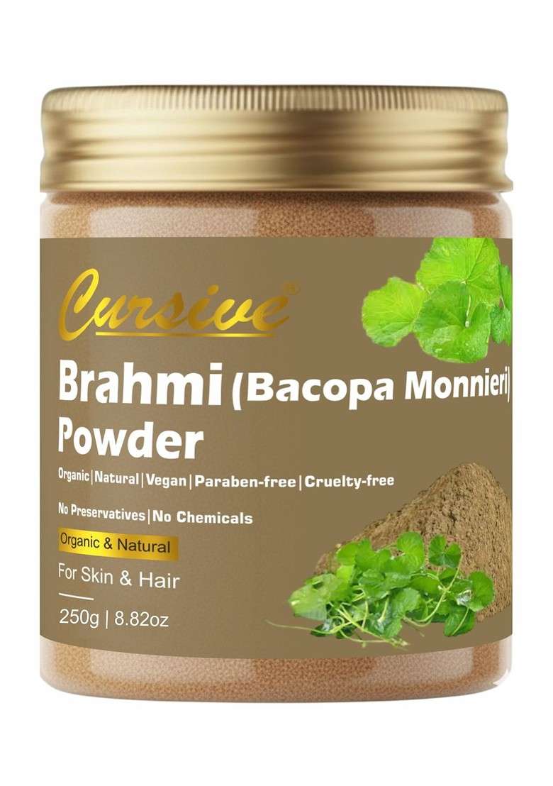 Cursive 100 Natural Organic Brahmi Powder For Hair Skin 250 G - Indya