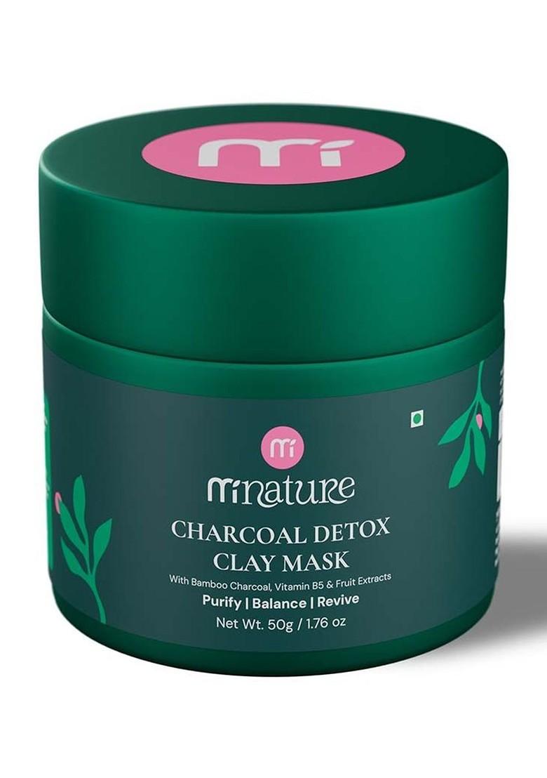 Minature Charcoal Detox Ready To Use Clay Mask For Deep Cleansing 50 G