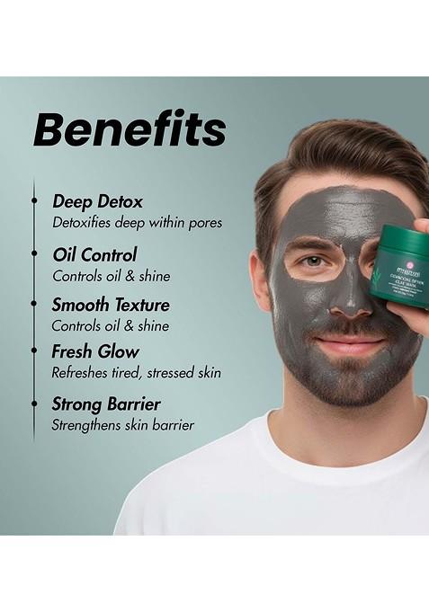 Minature Charcoal Detox Ready To Use Clay Mask For Deep Cleansing 50 G