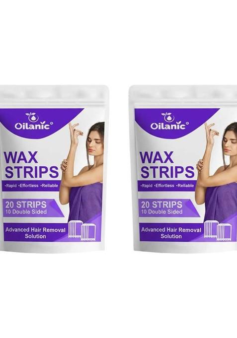 Oilanic Set Of 2 Lavender Wax Strips For Painless Waxing Smooth Skin 20 Each