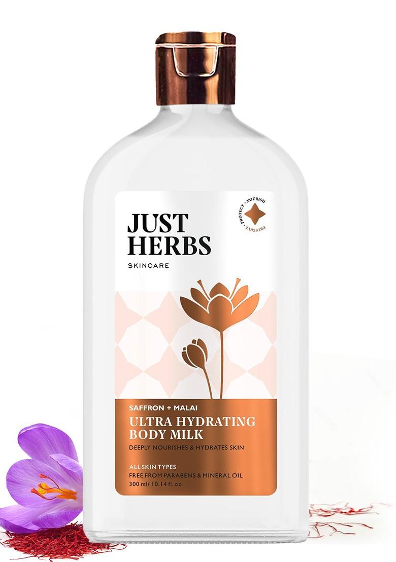 Just Herbs Skincare Ultra Hydrating Body Milk Lotion With Saffron Malai 300 Ml