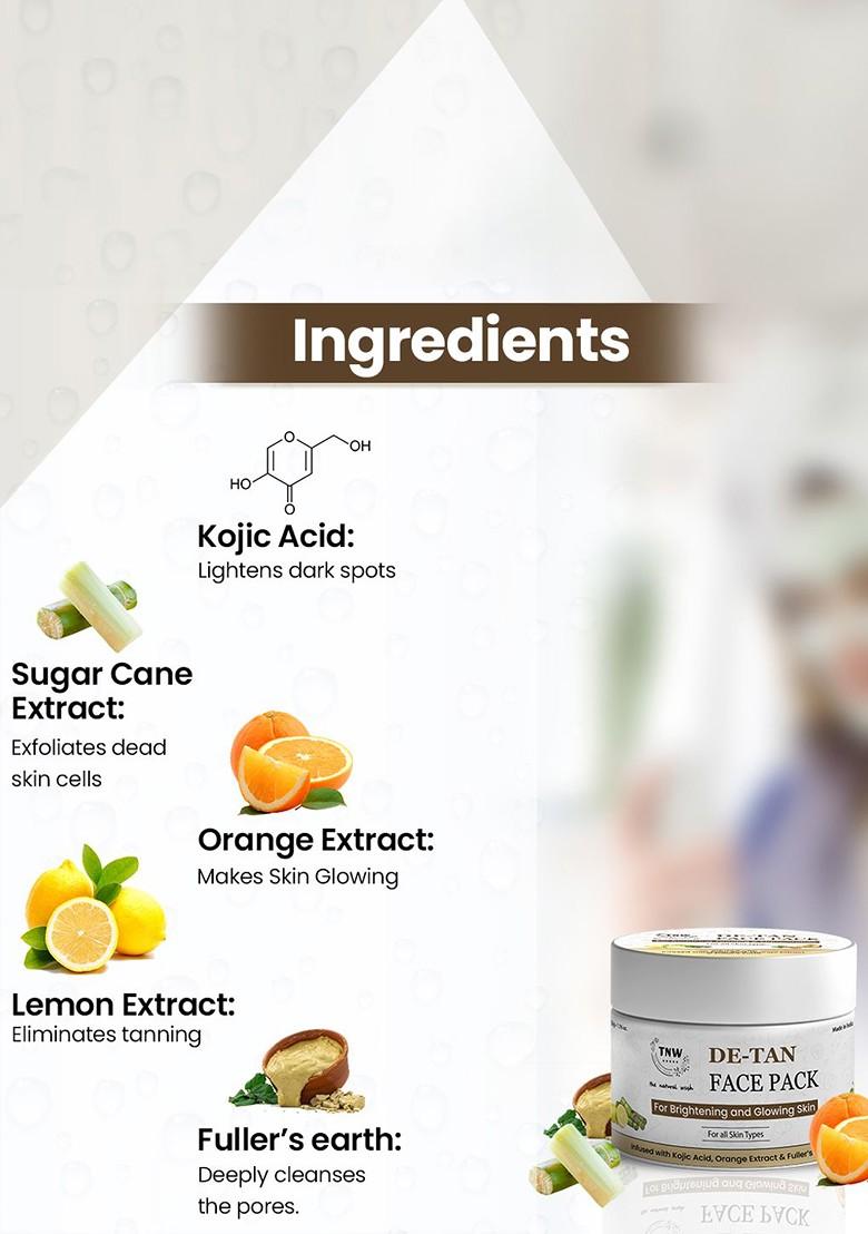 Tnw The Natural Wash De Tan Face Pack For Brightening Glowing Skin 50 G