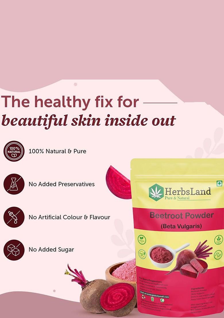 Herbsland Beetroot Powder Face Pack For Tan Removal Skin Brightening 100 G