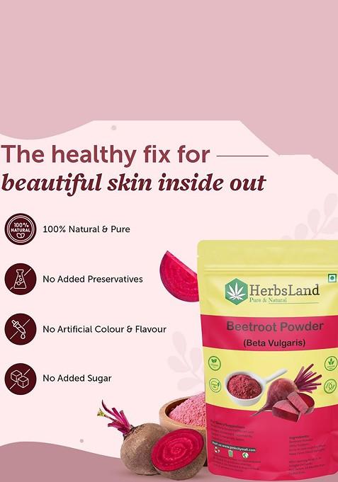 Herbsland Beetroot Powder Face Pack For Tan Removal Skin Brightening 100 G