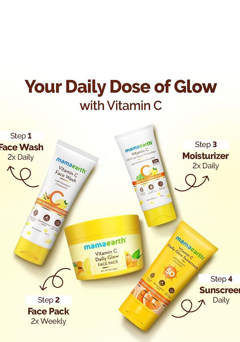 Mamaearth Vitamin C With Turmeric Creamy Clay Texture Daily Glow Face Pack 200 G