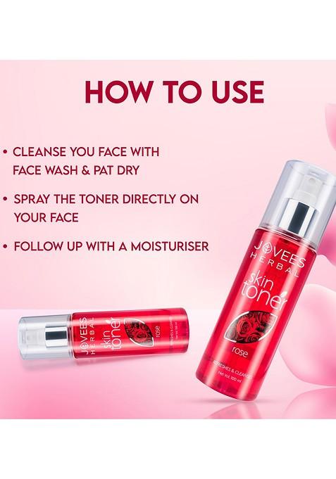 Jovees Rose Skin Toner For Youthful To Tighten Pores Healthy Glow 100 Ml
