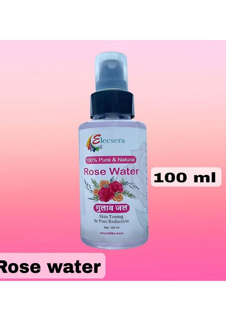 Elecsera Pure Natural Rose Water For Skin Toning Pore Reduction 100 Ml