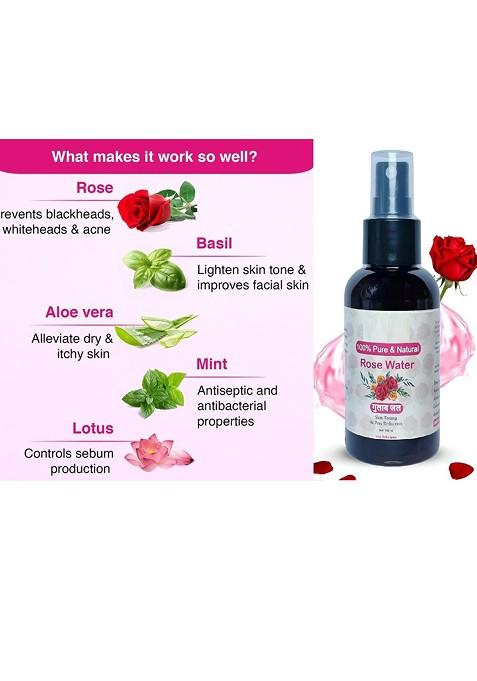 Elecsera Pure Natural Rose Water Toner For Puffiness 100 Ml
