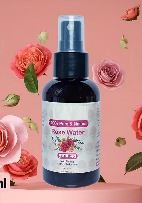 Elecsera Pure Natural Rose Water Toner For Puffiness 100 Ml