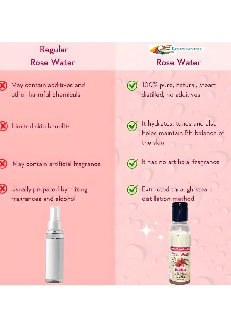 Elecsera Premium Rose Water For Hydration 100 Ml